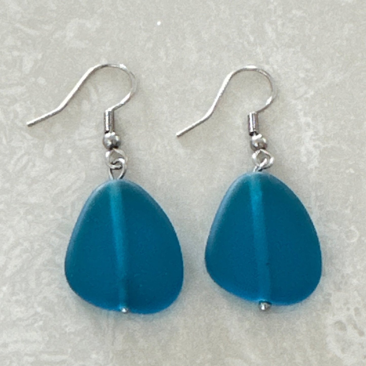 Ocean-inspired earrings showcasing beautiful beach-style glass - Uplift Beads