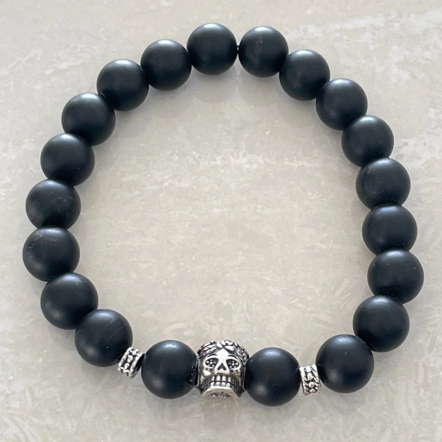 Dia de Muertos Sugar Skull Gemstone Bracelet - Uplift Beads