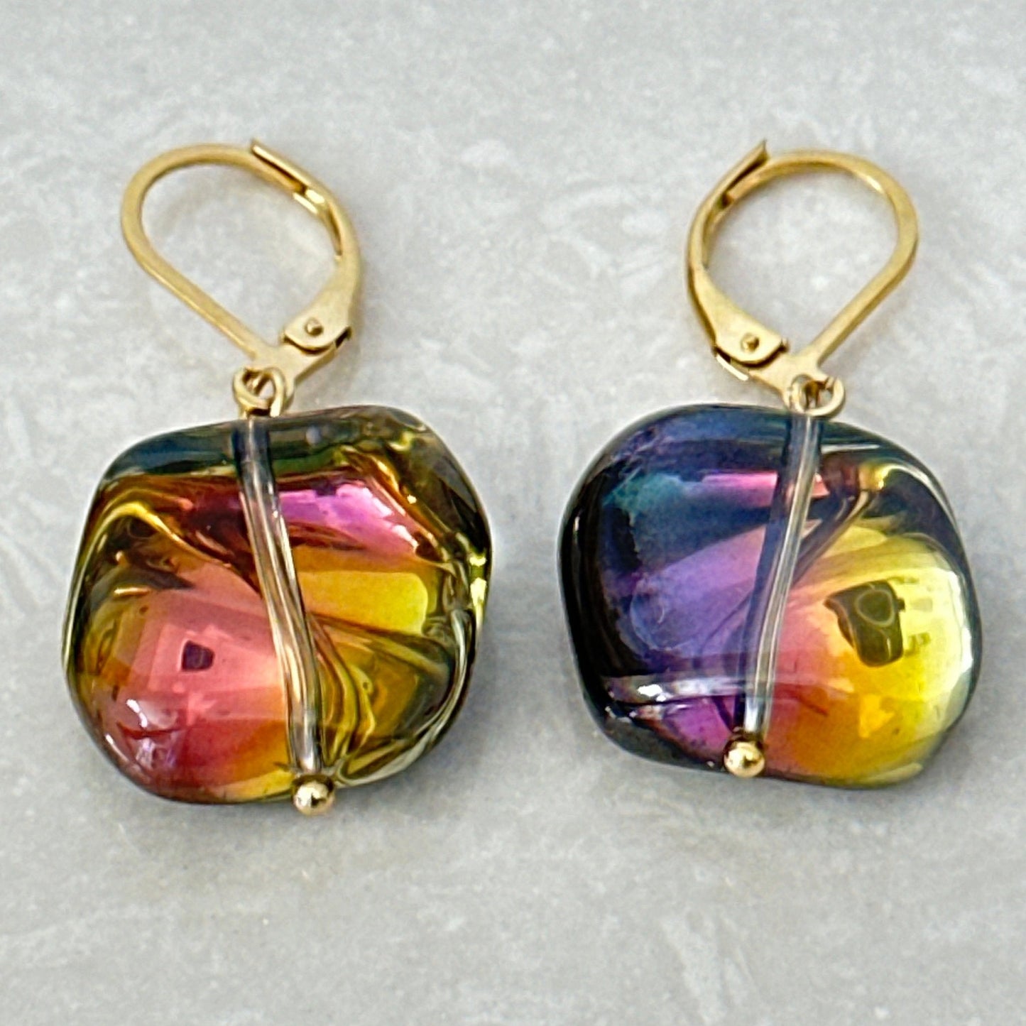 Iridescent Czech AB Glass Earrings - Uplift Beads