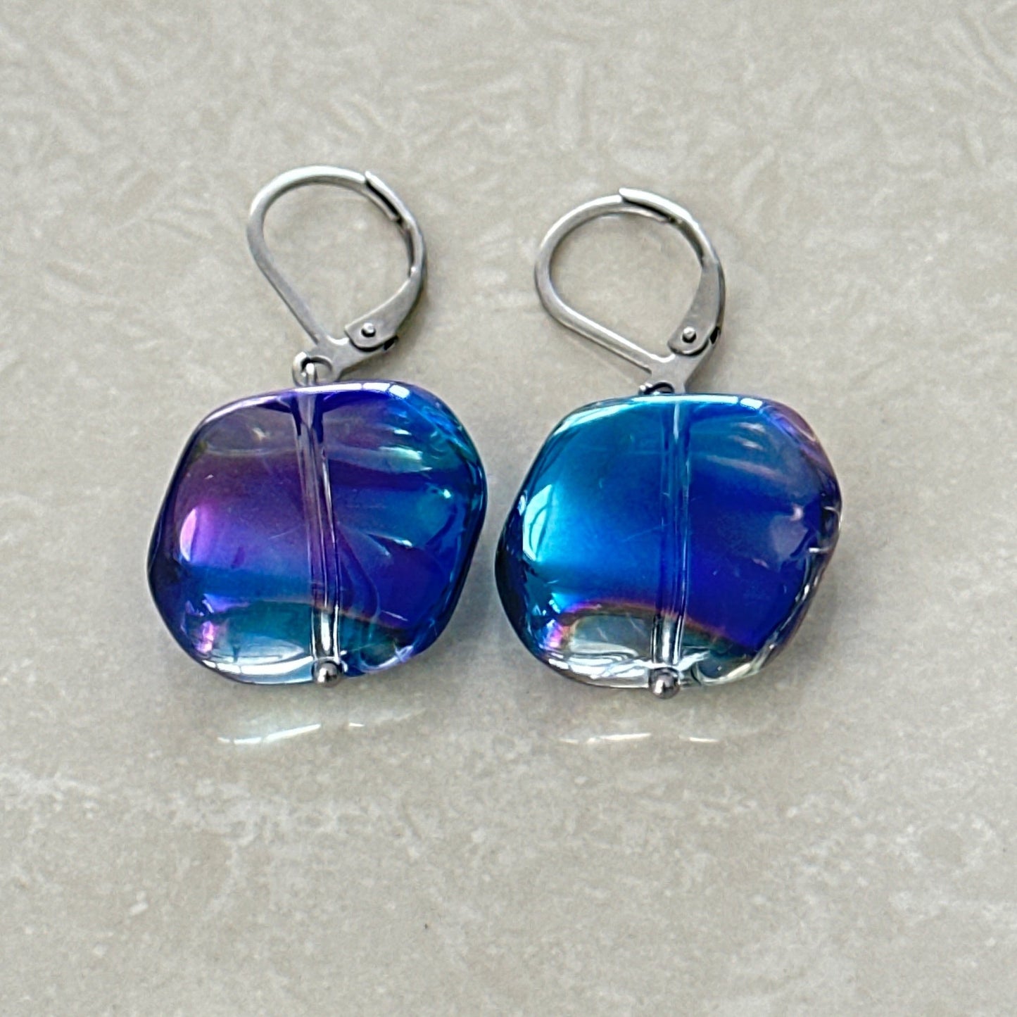 Iridescent Czech AB Glass Earrings - Uplift Beads