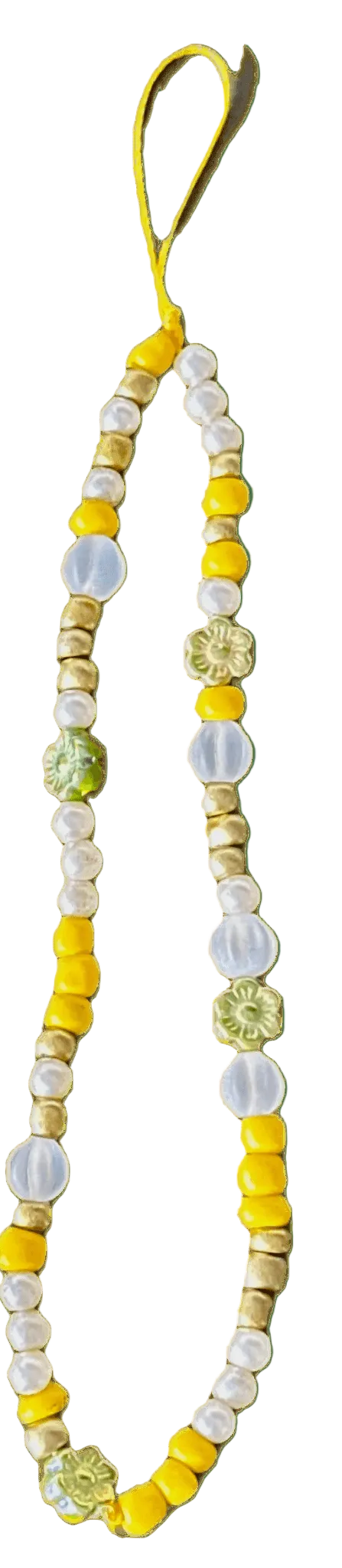 Decorative glass bead phone charm with vibrant colors - Uplift Beads