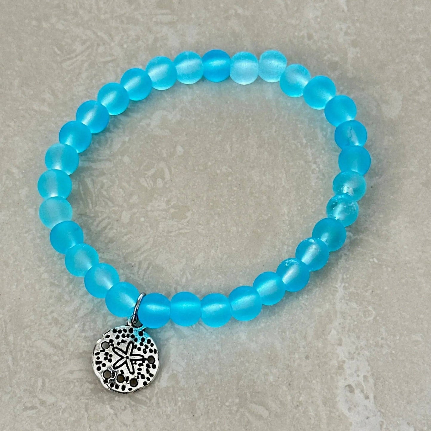 Sand Dollar Sea Glass Bracelet - Uplift Beads