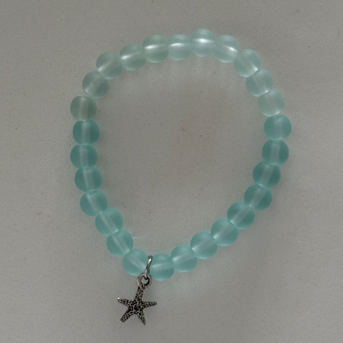 Starfish Charm Bracelet featuring beach-style glass beads - Uplift Beads