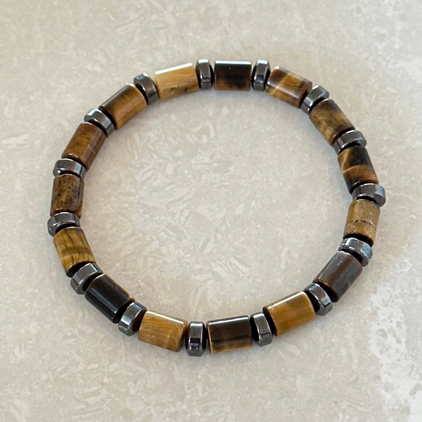 Tiger Eye & Hematite Bracelet - Uplift Beads