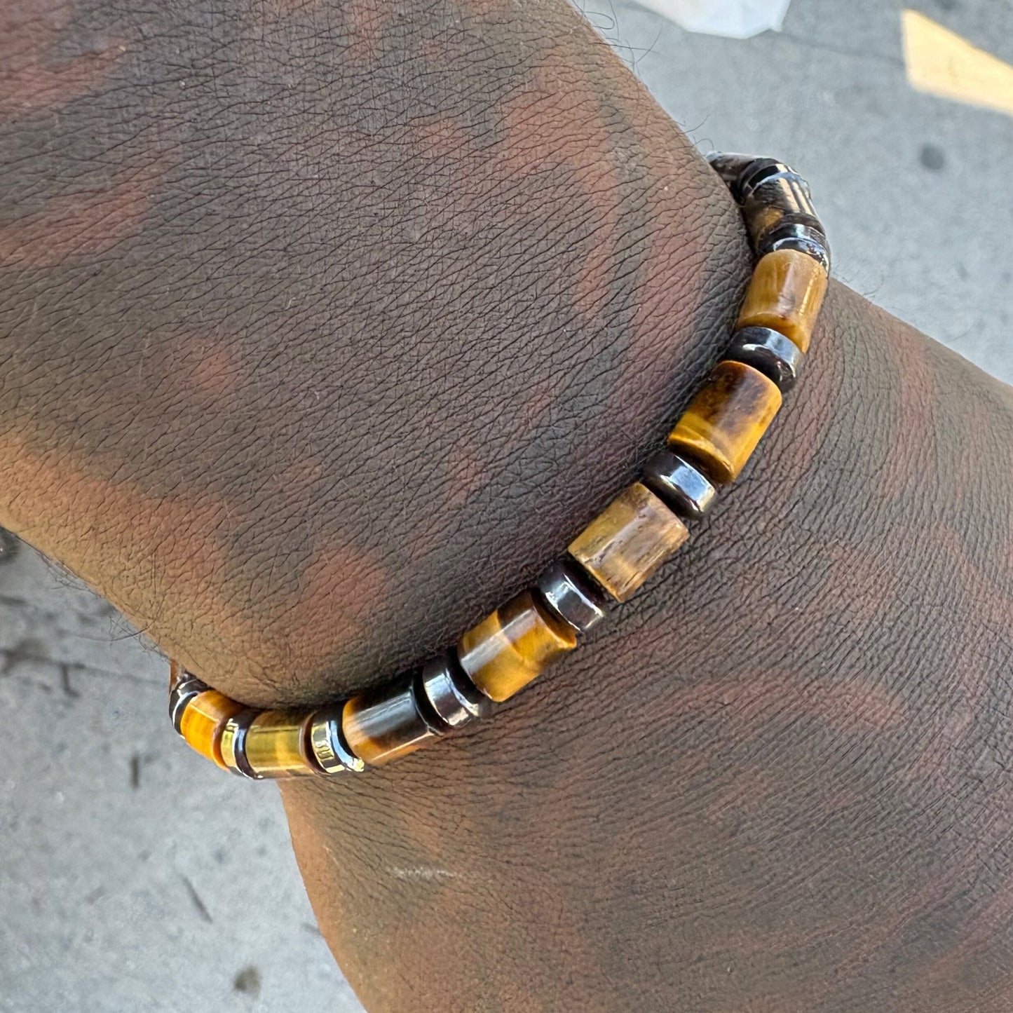 Tiger Eye & Hematite Bracelet – Strength & Grounding - Uplift Beads LLC