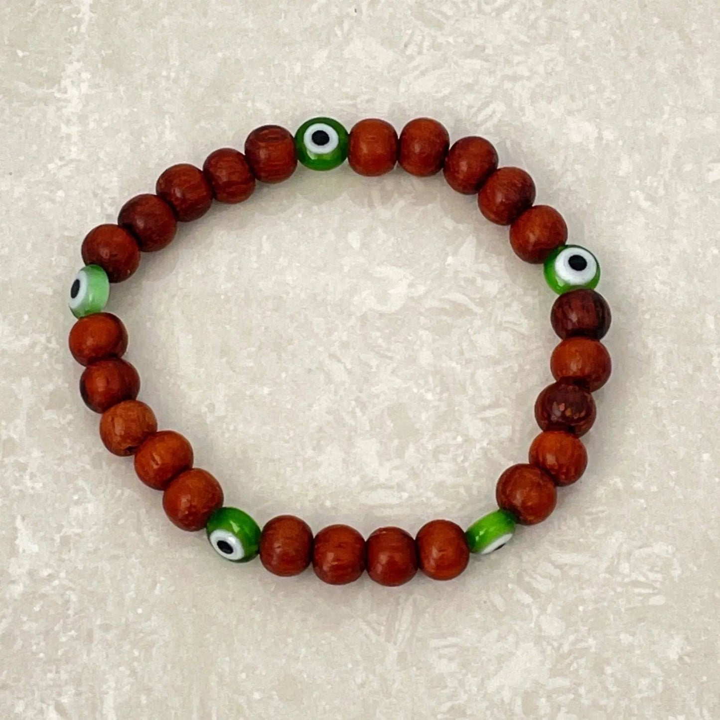 Bayong Wood Evil Eye Bracelet - Uplift Beads