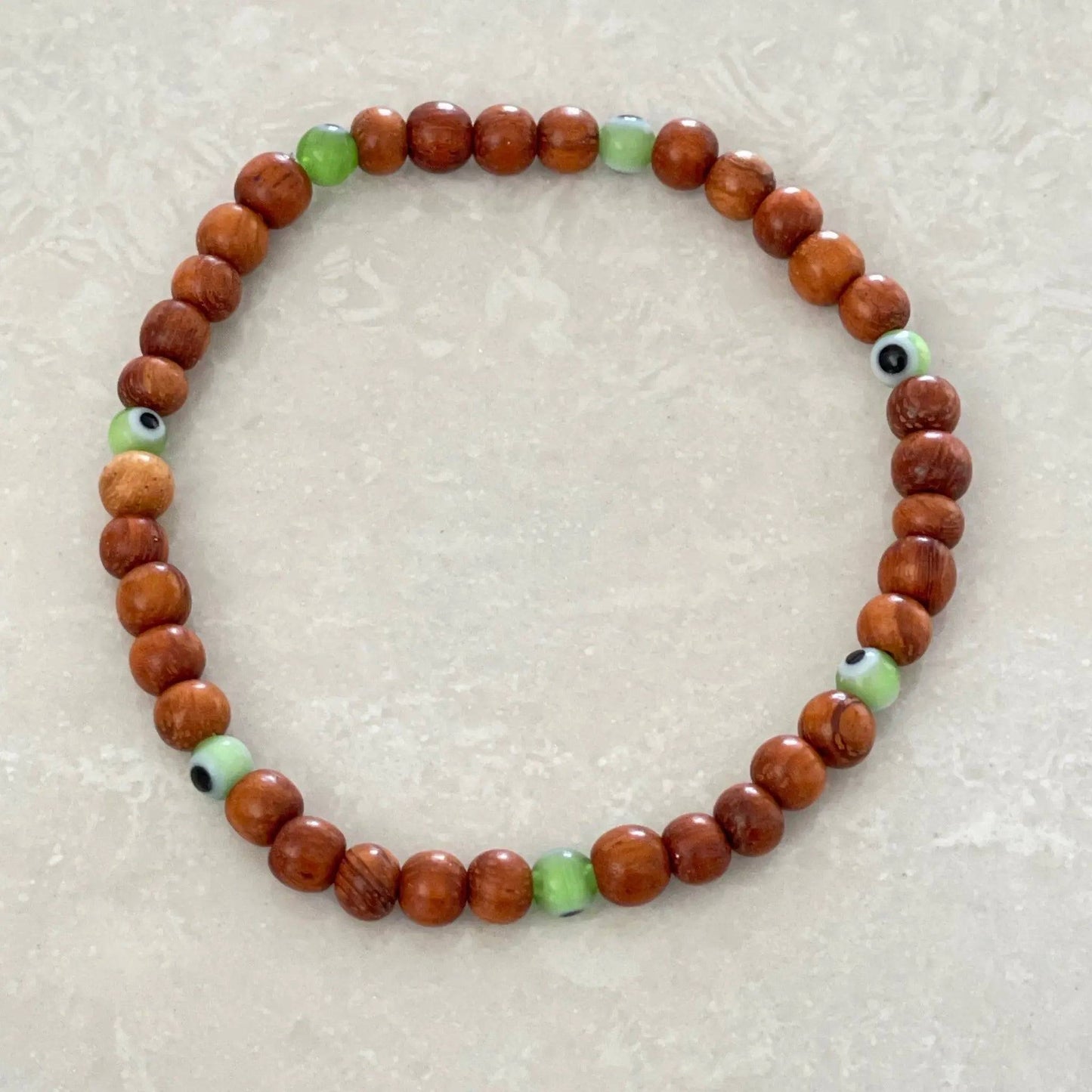 Bayong Wood Evil Eye Bracelet - Uplift Beads