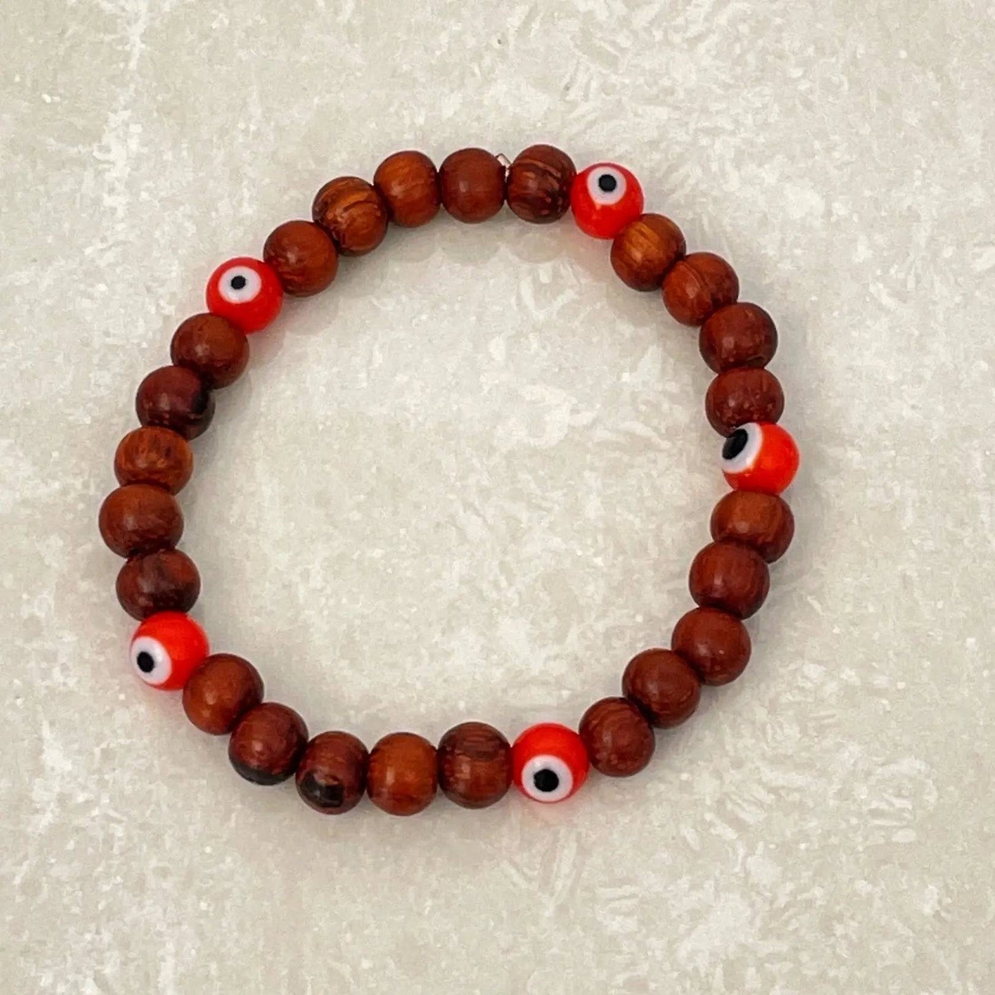 Bayong Wood Evil Eye Bracelet - Uplift Beads
