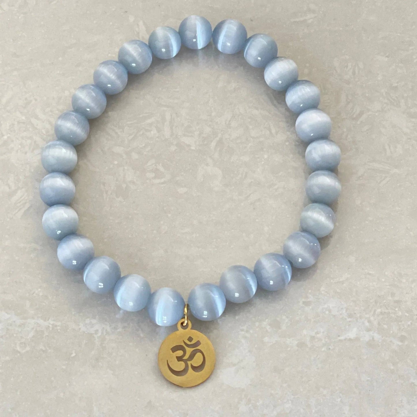 OM symbol stretch bracelet for mindfulness - Uplift Beads