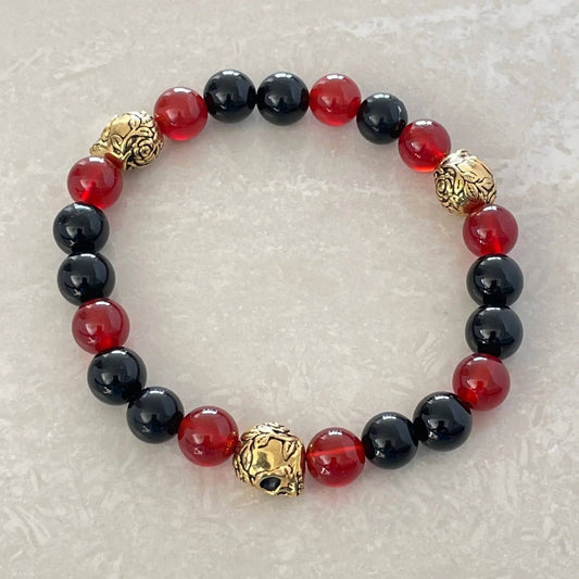 Dia de Muertos Sugar Skull Gemstone Bracelet - Uplift Beads