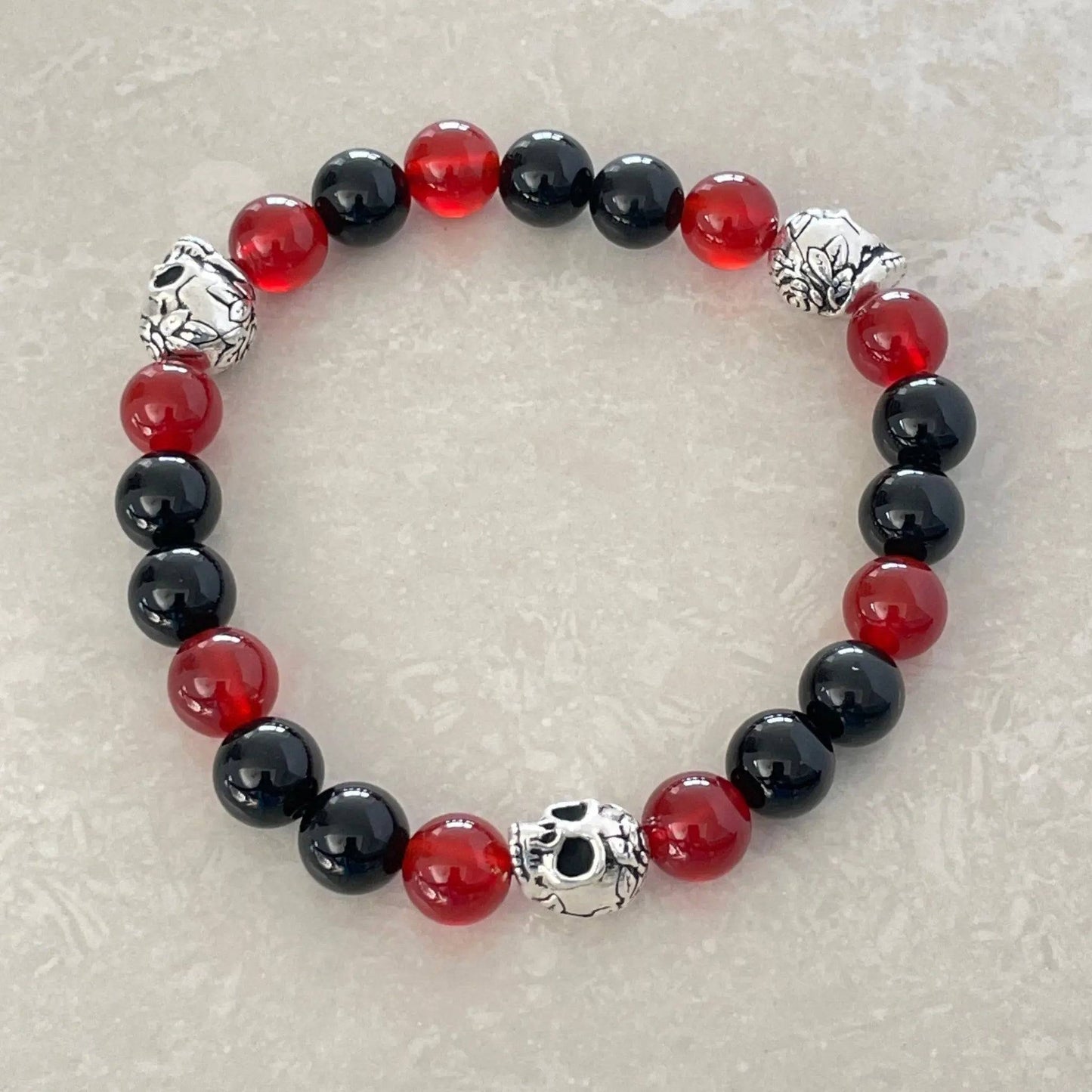 Dia de Muertos Sugar Skull Gemstone Bracelet - Uplift Beads