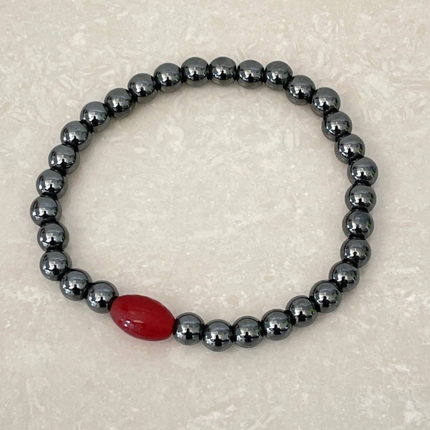 Hematite & Red Agate OM Bracelet - Uplift Beads