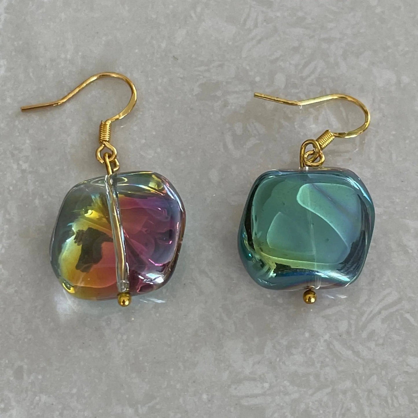 Iridescent Czech AB Glass Earrings - Uplift Beads