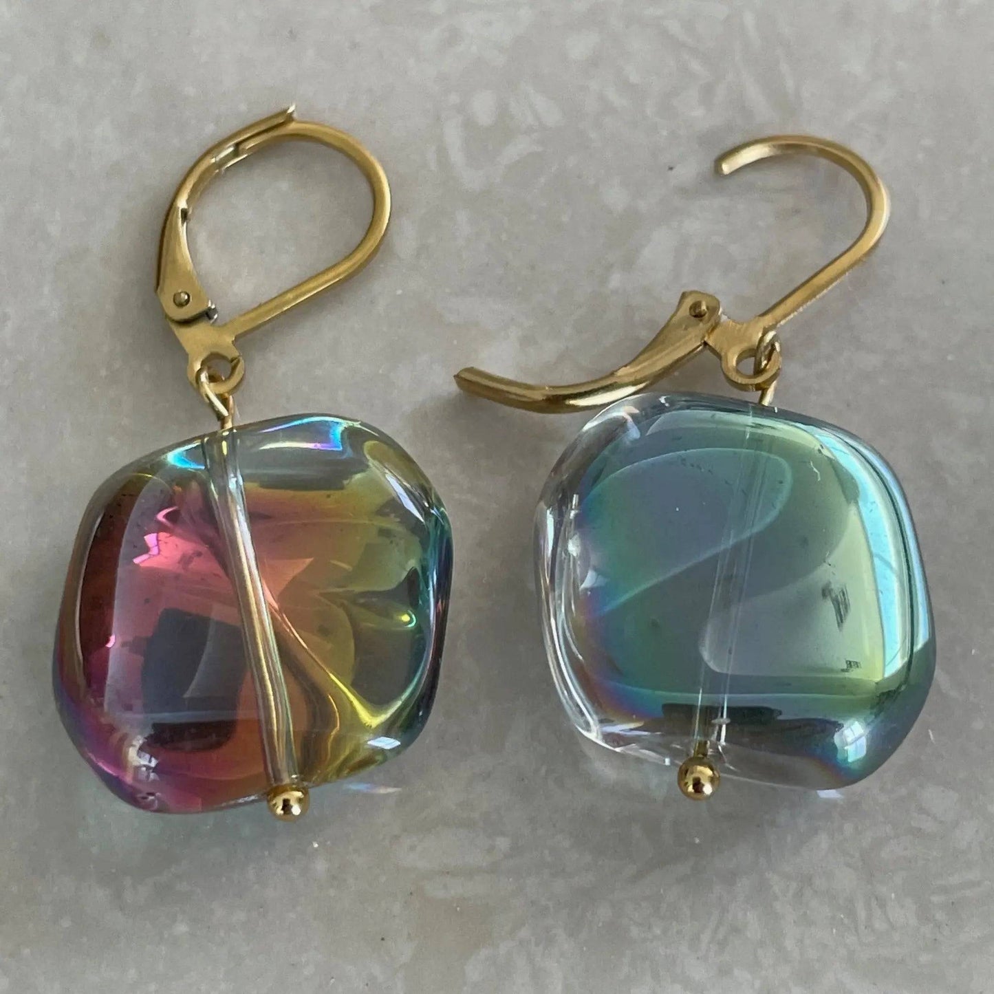 Iridescent Czech AB Glass Earrings - Uplift Beads