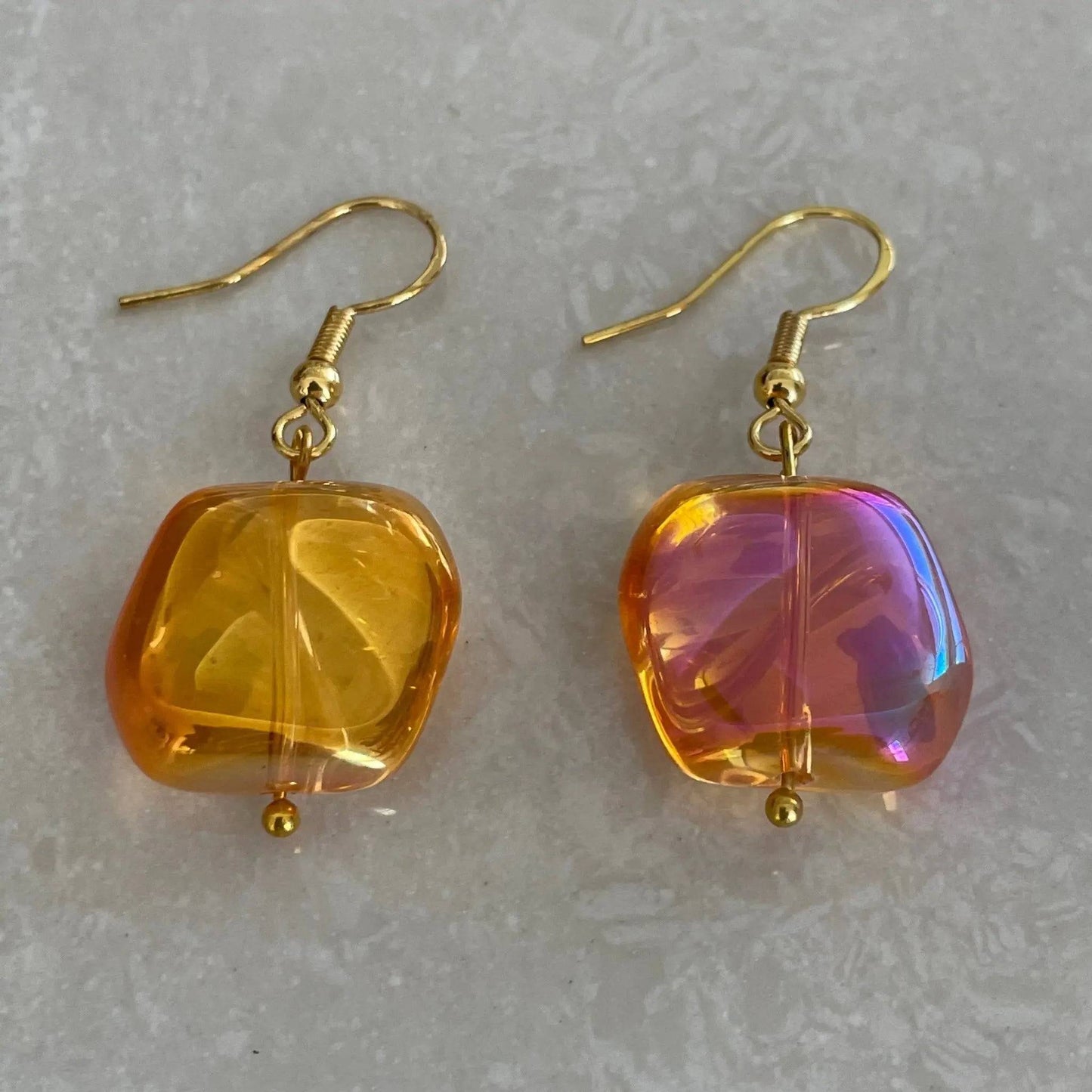 Iridescent Czech AB Glass Earrings - Uplift Beads