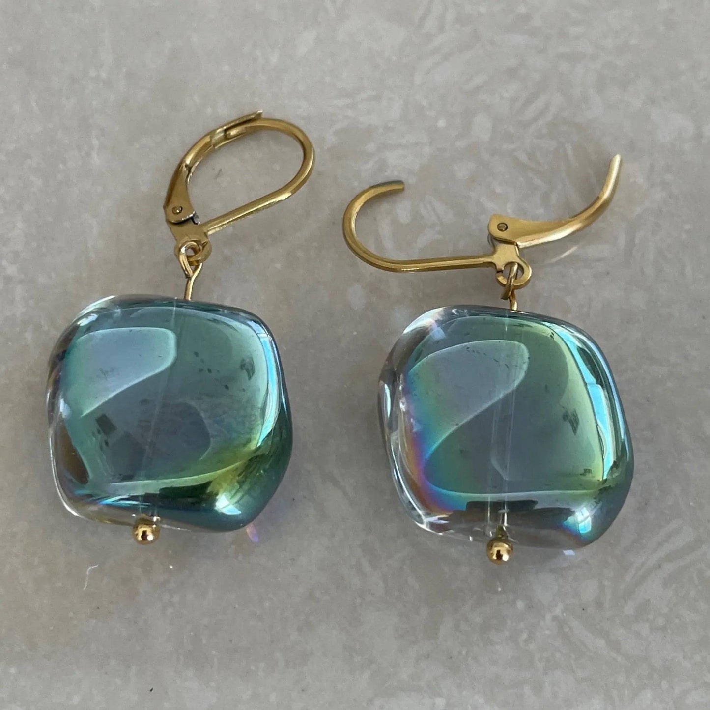 Iridescent Czech AB Glass Earrings - Uplift Beads