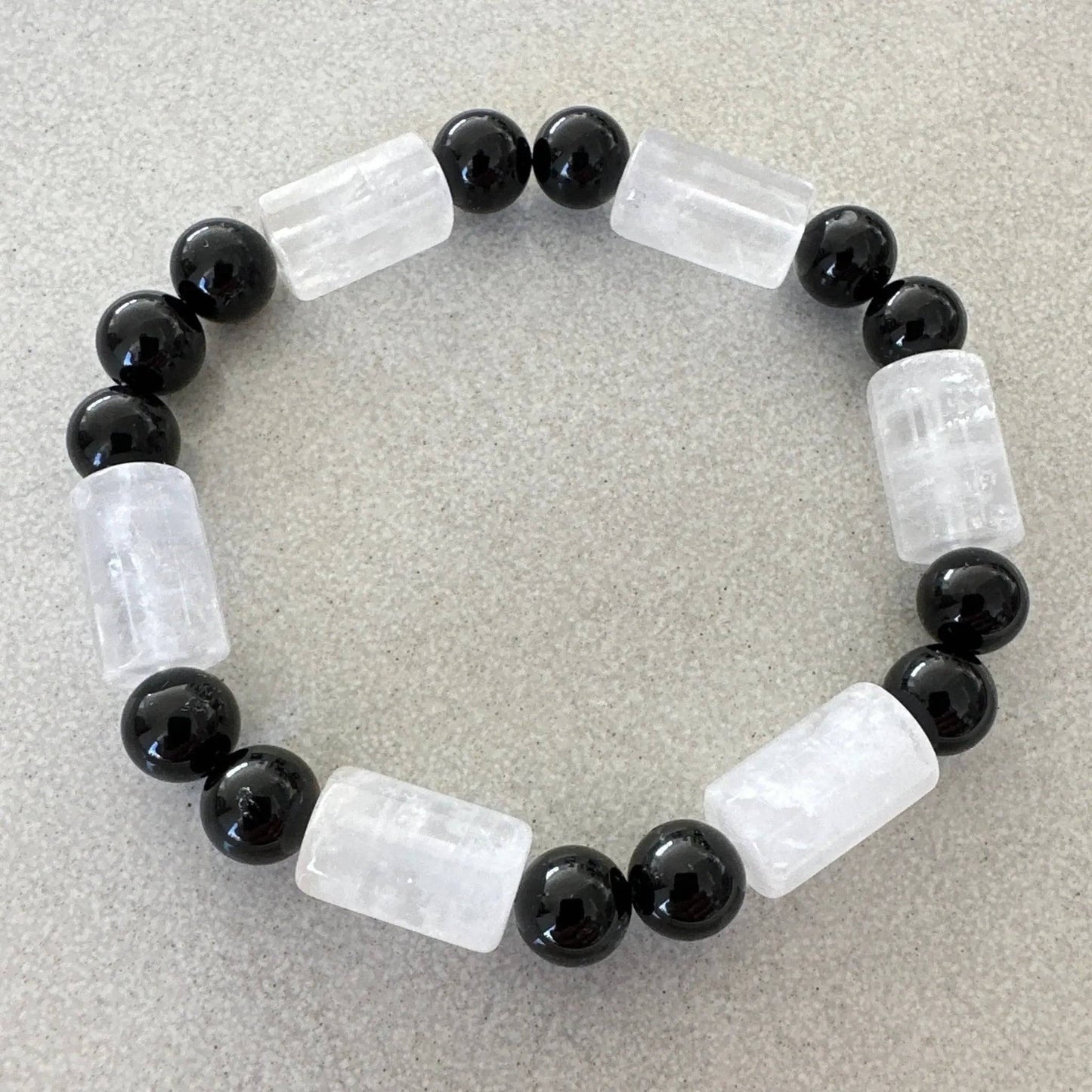 Quartz & Black Tourmaline Bracelet - Uplift Beads