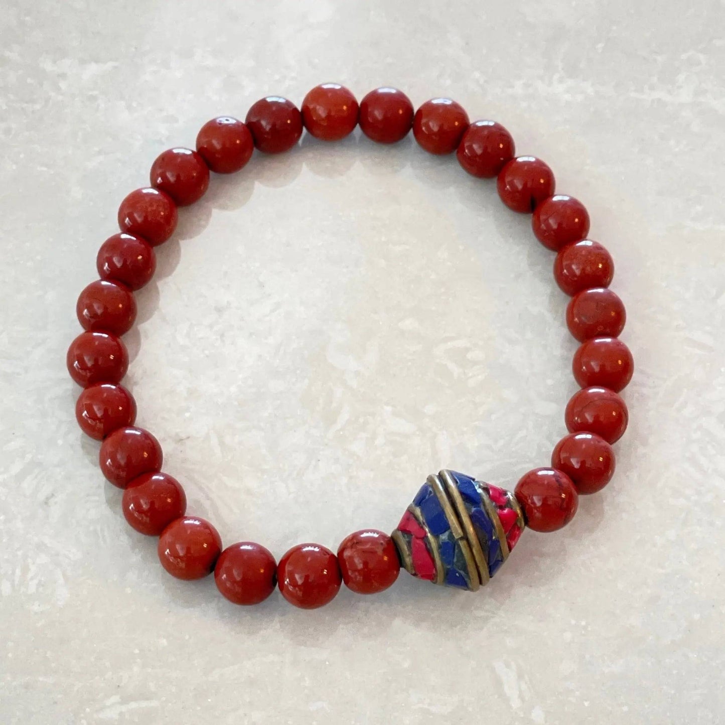 Red Jasper Tibetan Bead Bracelet - Uplift Beads