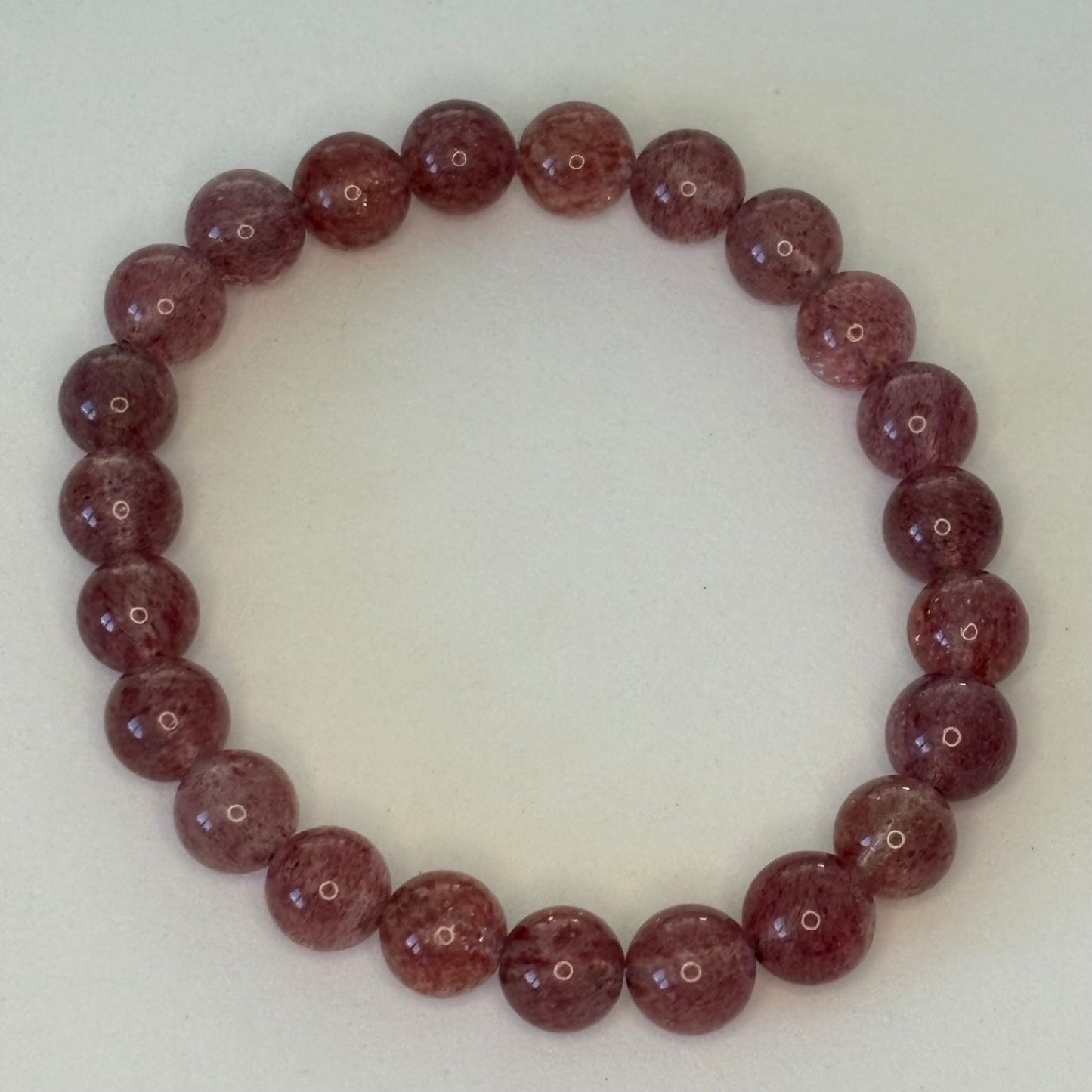 Strawberry Quartz stretch bracelet with beautiful natural sparkle - Uplift Beads