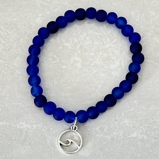 Ocean Wave Sea Glass Bracelet - Uplift Beads