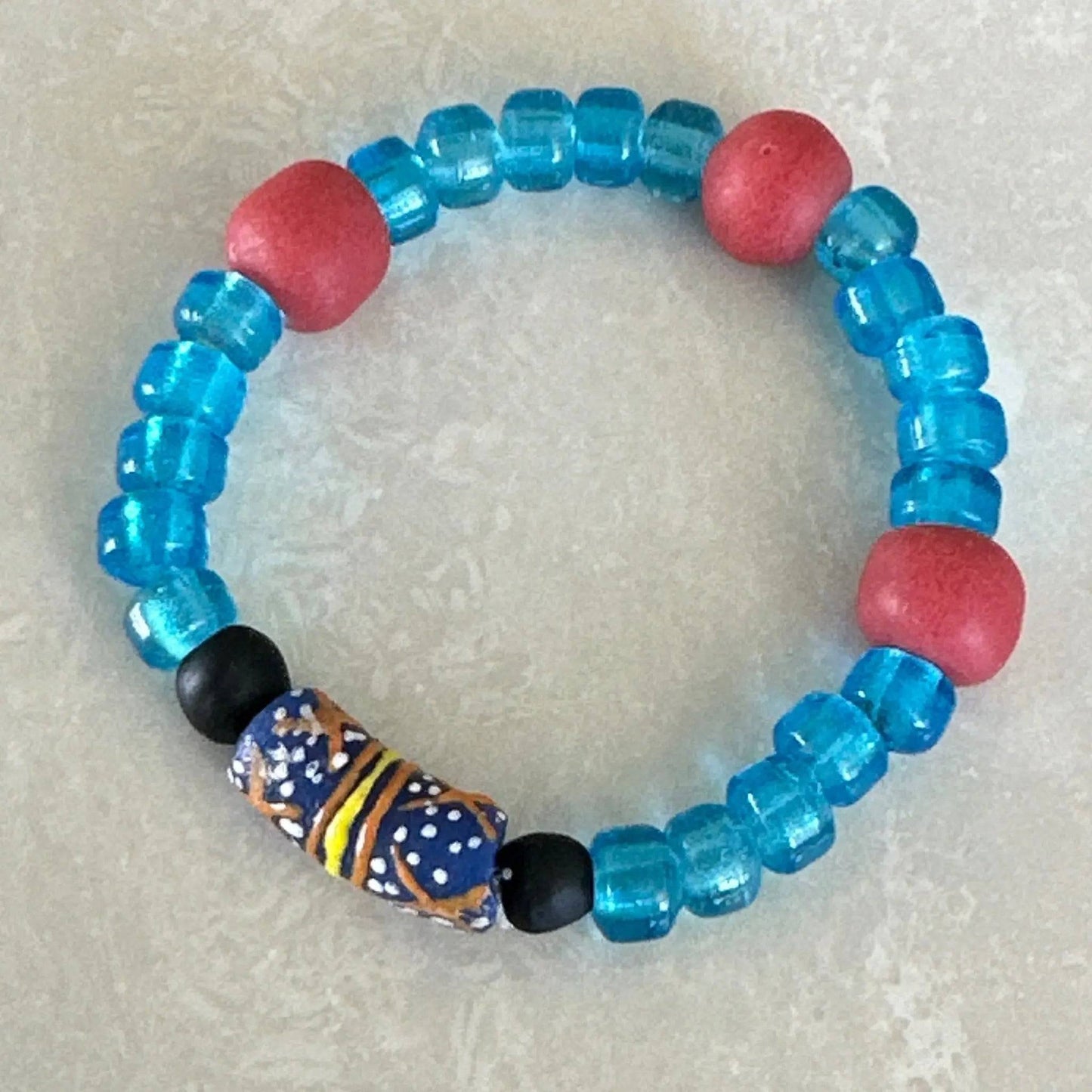 Chunky African Krobo Bead Bracelet - Uplift Beads