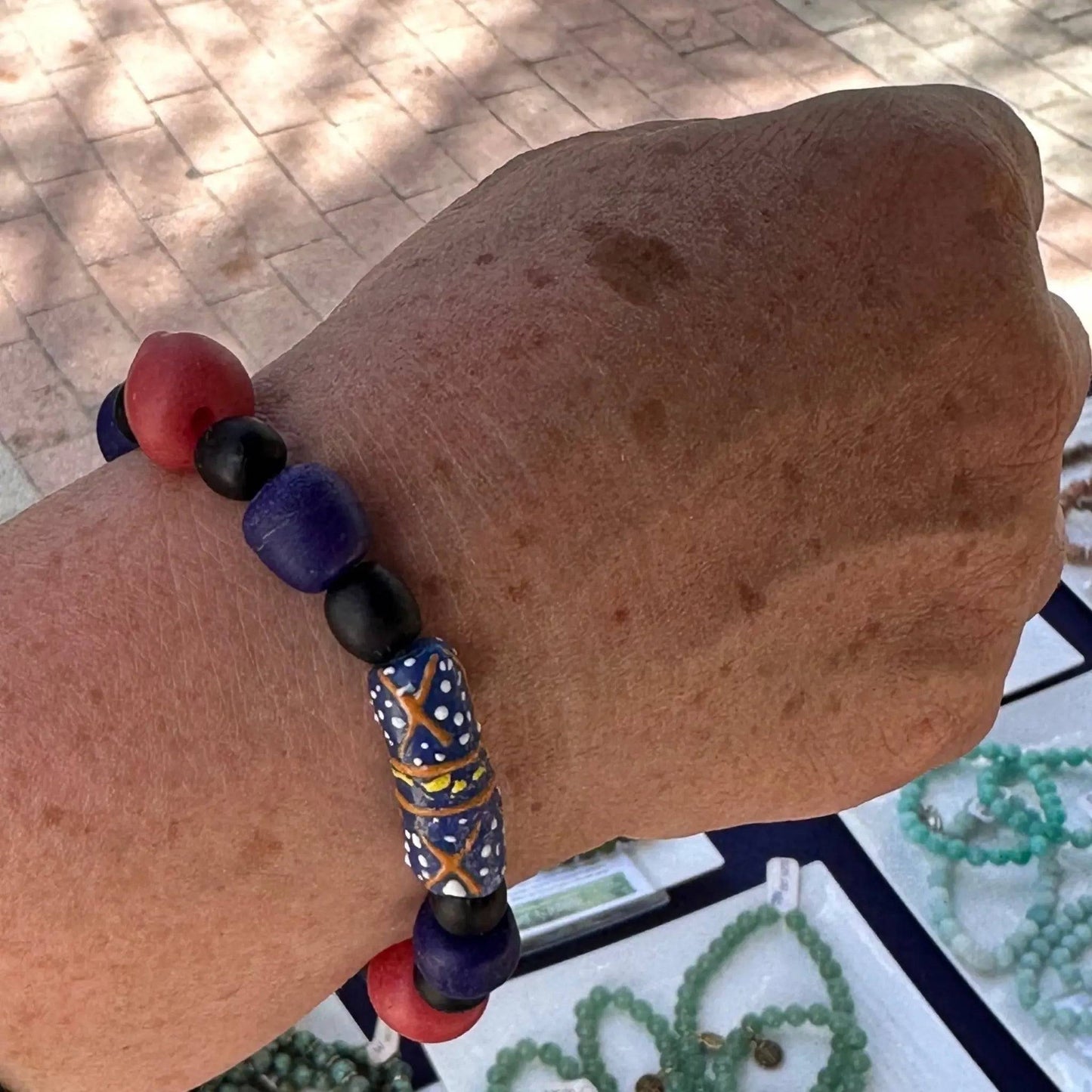 Chunky African Krobo Bead Bracelet - Uplift Beads