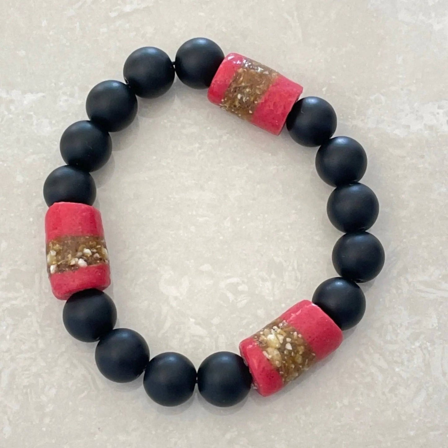 Chunky African Krobo Bead Bracelet - Uplift Beads