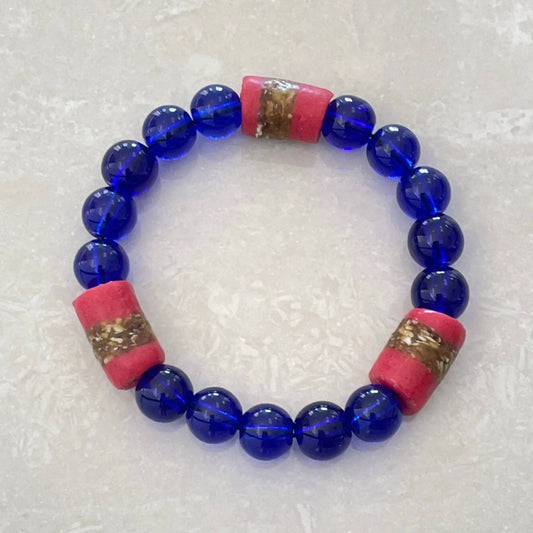Chunky African Krobo Bead Bracelet - Uplift Beads