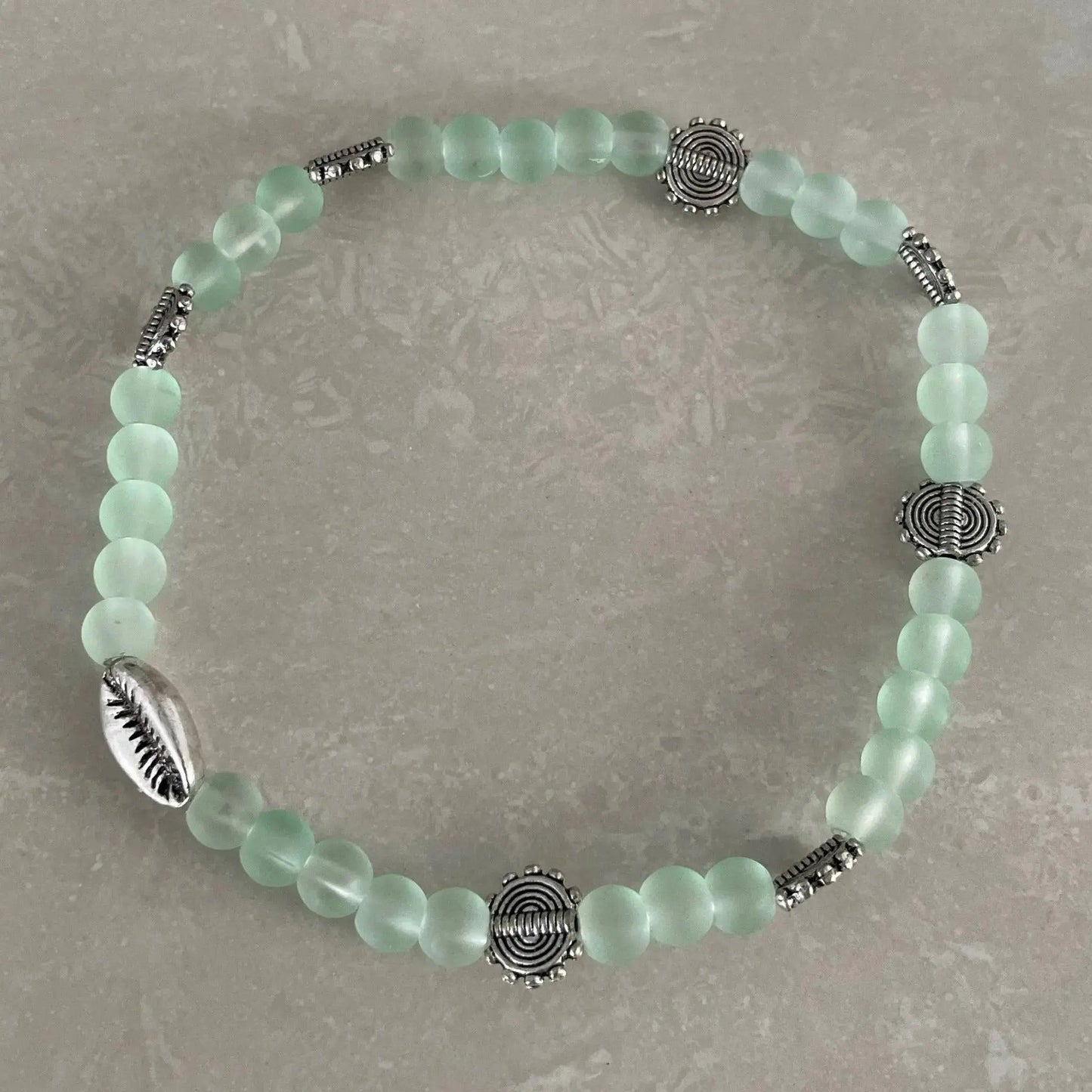 Cowrie Shell Sea Glass Bracelet - Uplift Beads