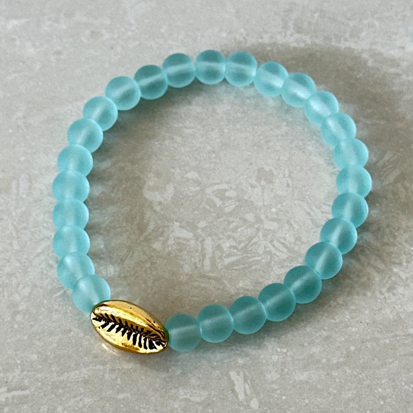 Cowrie Shell Sea Glass Bracelet - Uplift Beads