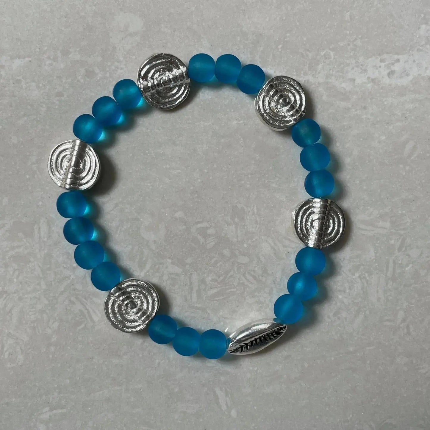 Cowrie Shell Sea Glass Bracelet - Uplift Beads