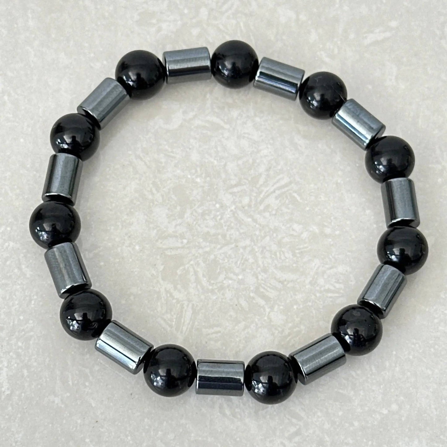 Hematite and Black Tourmaline Bracelet - Uplift Beads