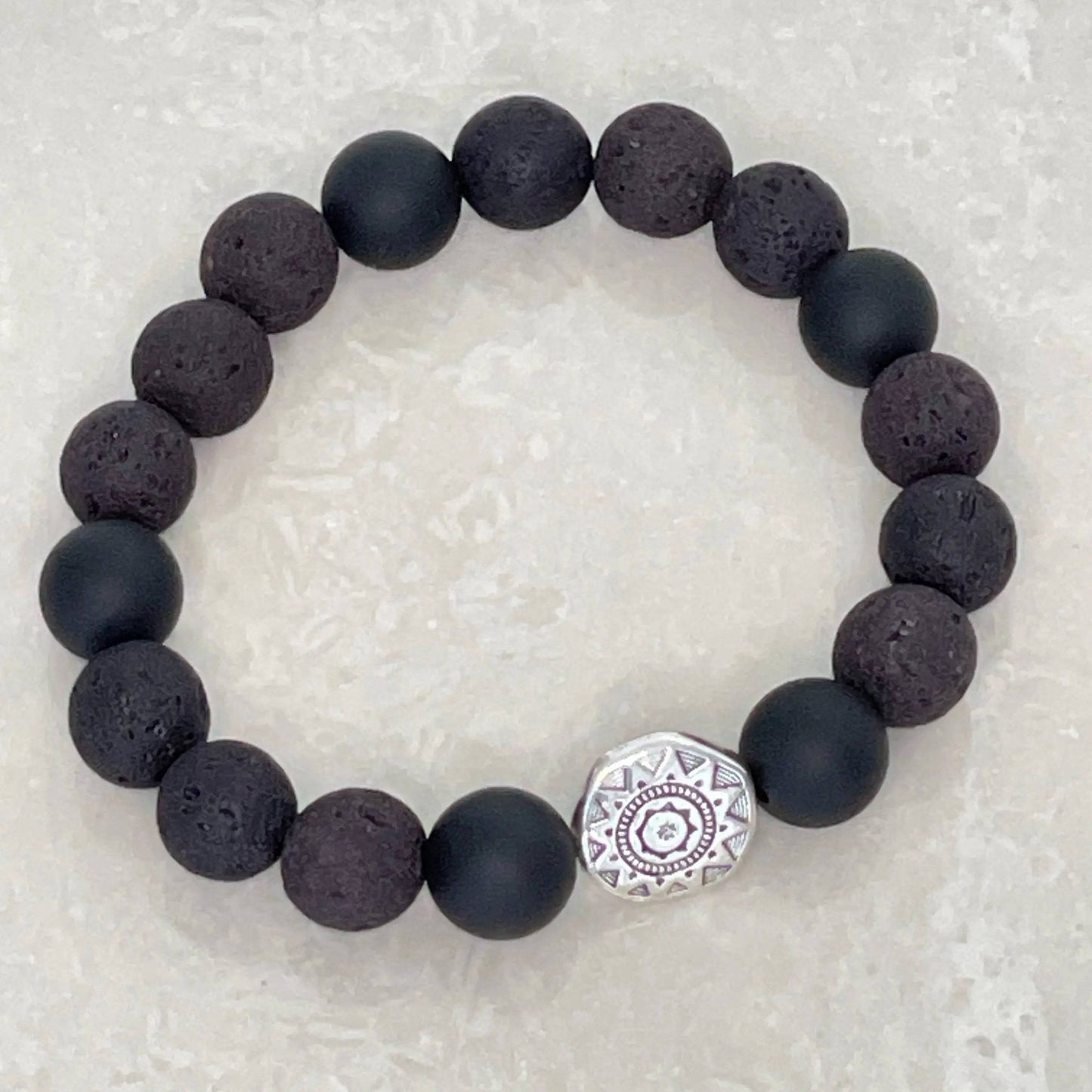 Lava & Matte Onyx Diffuser Bracelet - Uplift Beads