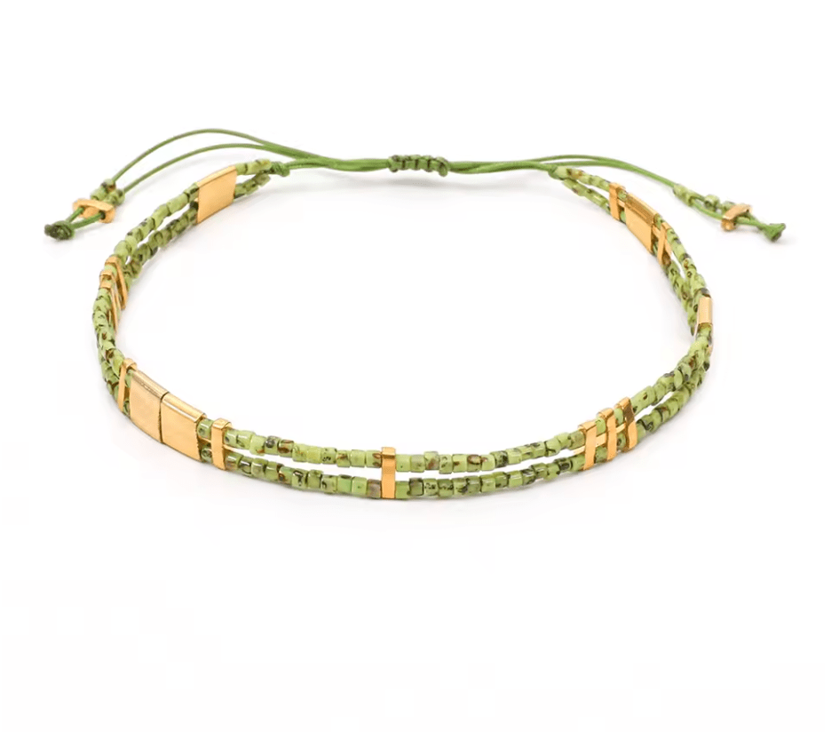 Double strand slide bracelet with colorful Miyuki beads - Uplift Beads LLC