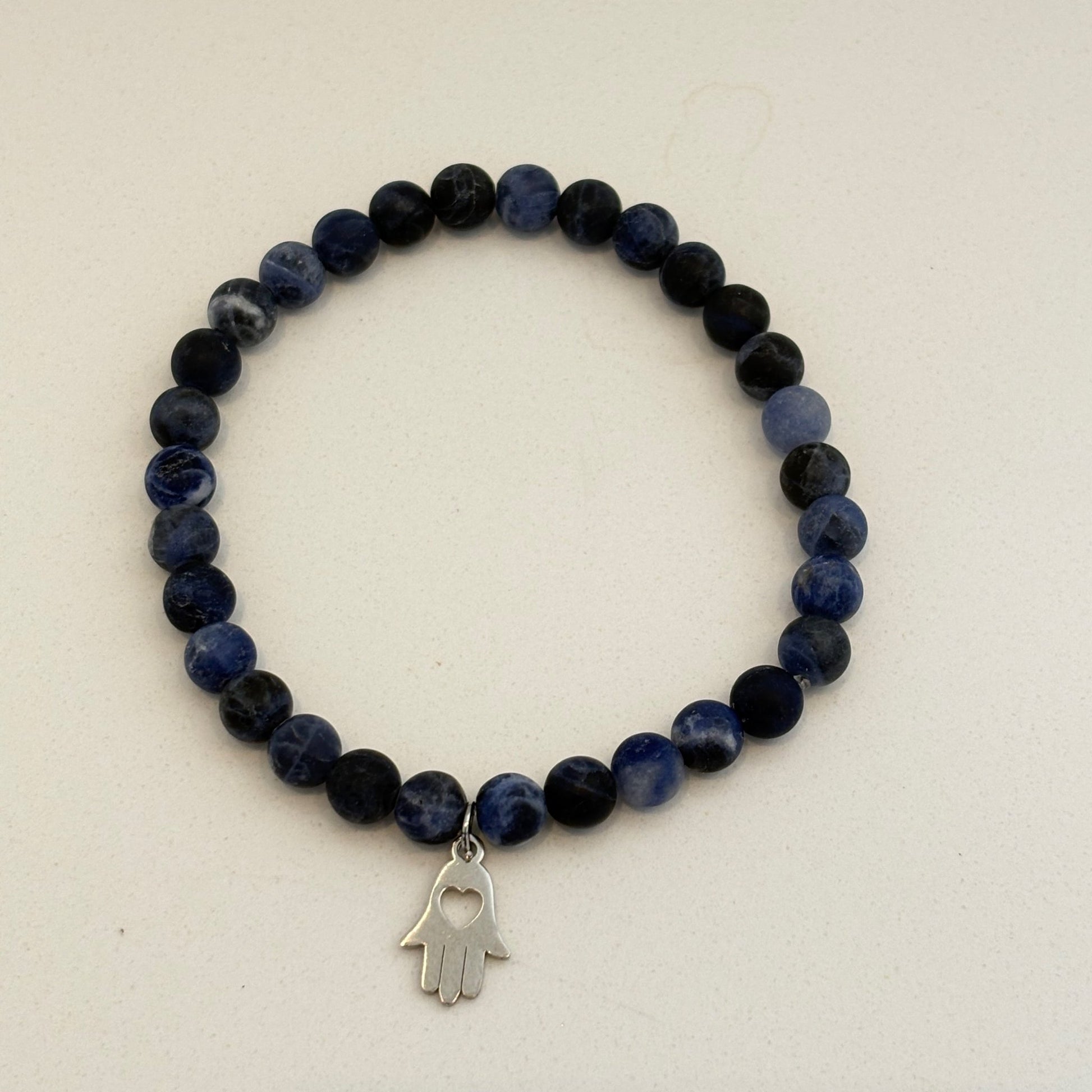 Sodalite Bracelet – Hamsa, Cross, Star of David or Plain - Uplift Beads LLC