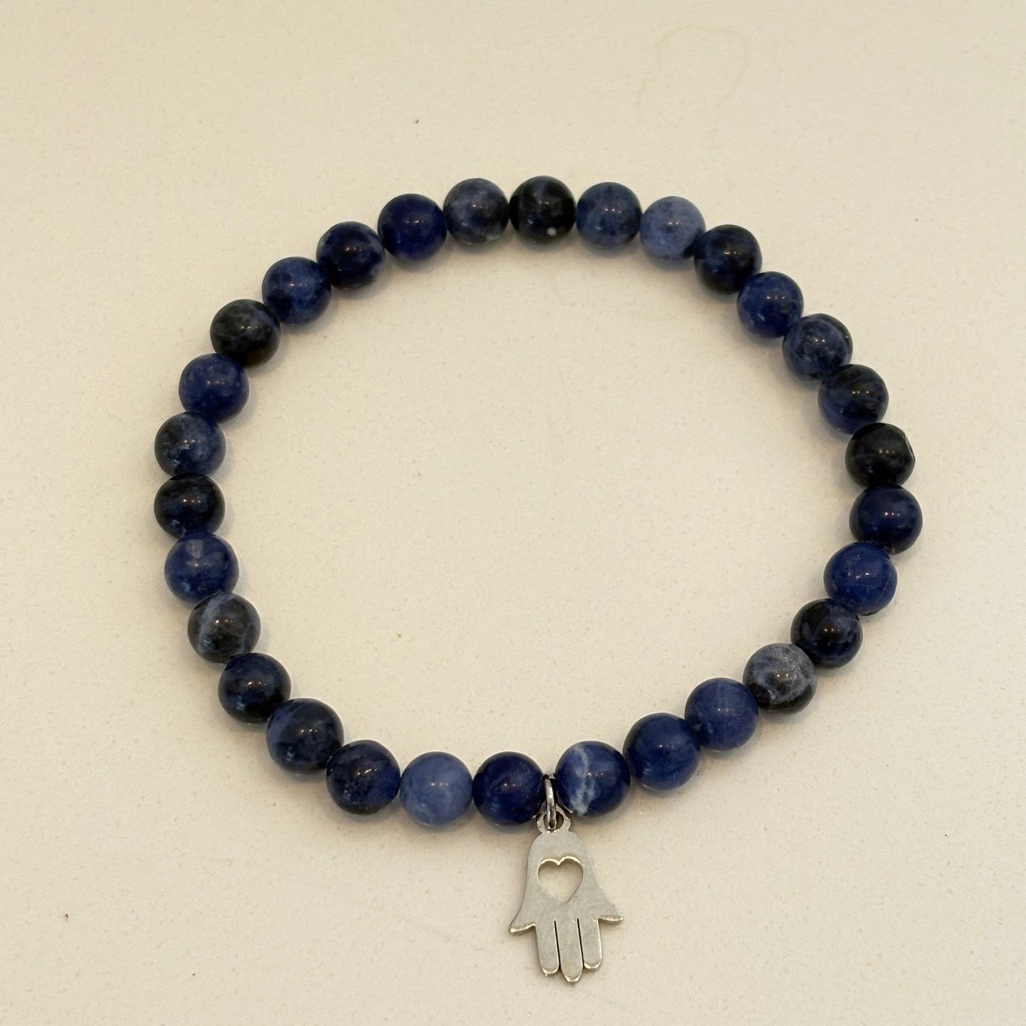 Sodalite Bracelet – Hamsa, Cross, Star of David or Plain - Uplift Beads LLC