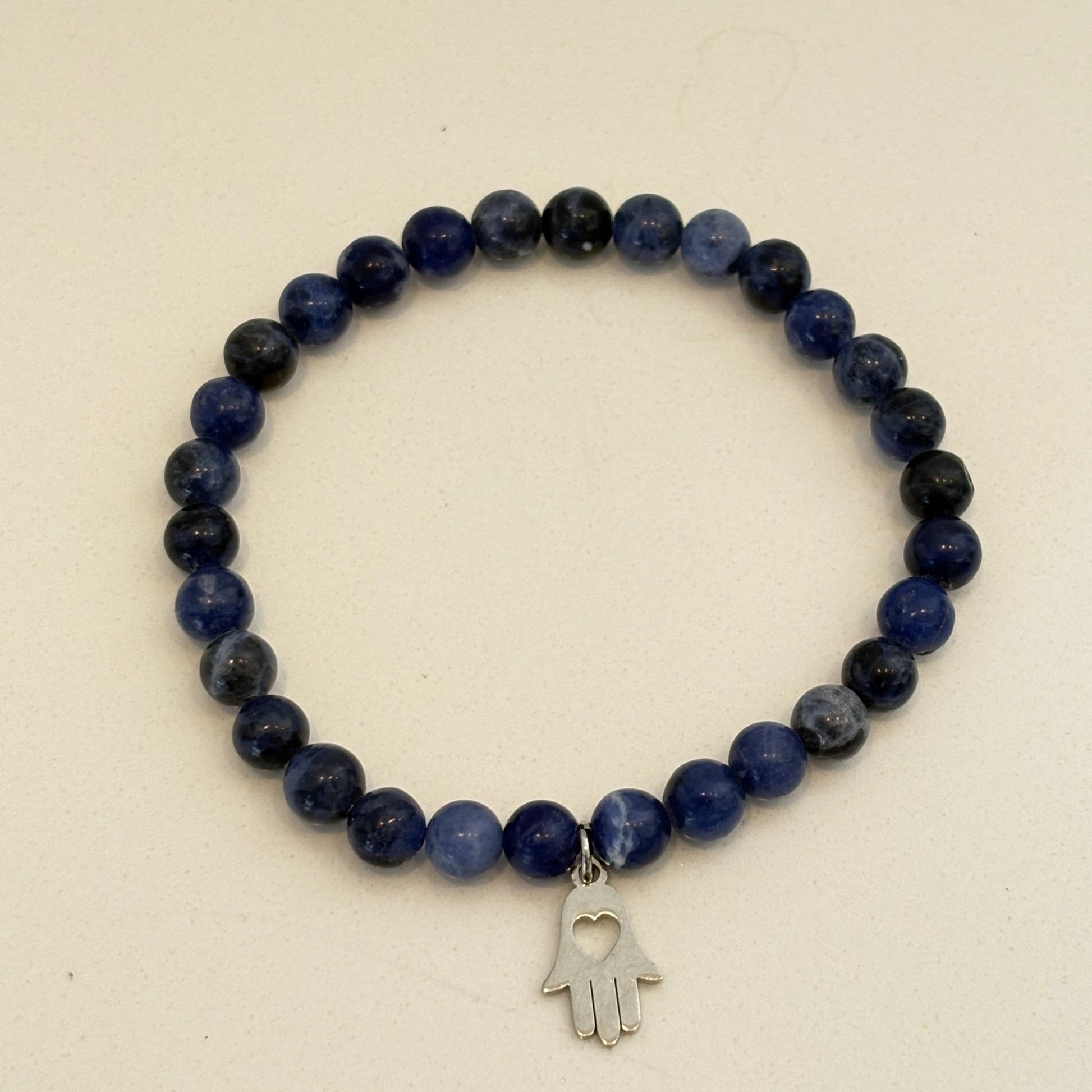 Sodalite Bracelet – Hamsa, Cross, Star of David or Plain - Uplift Beads LLC