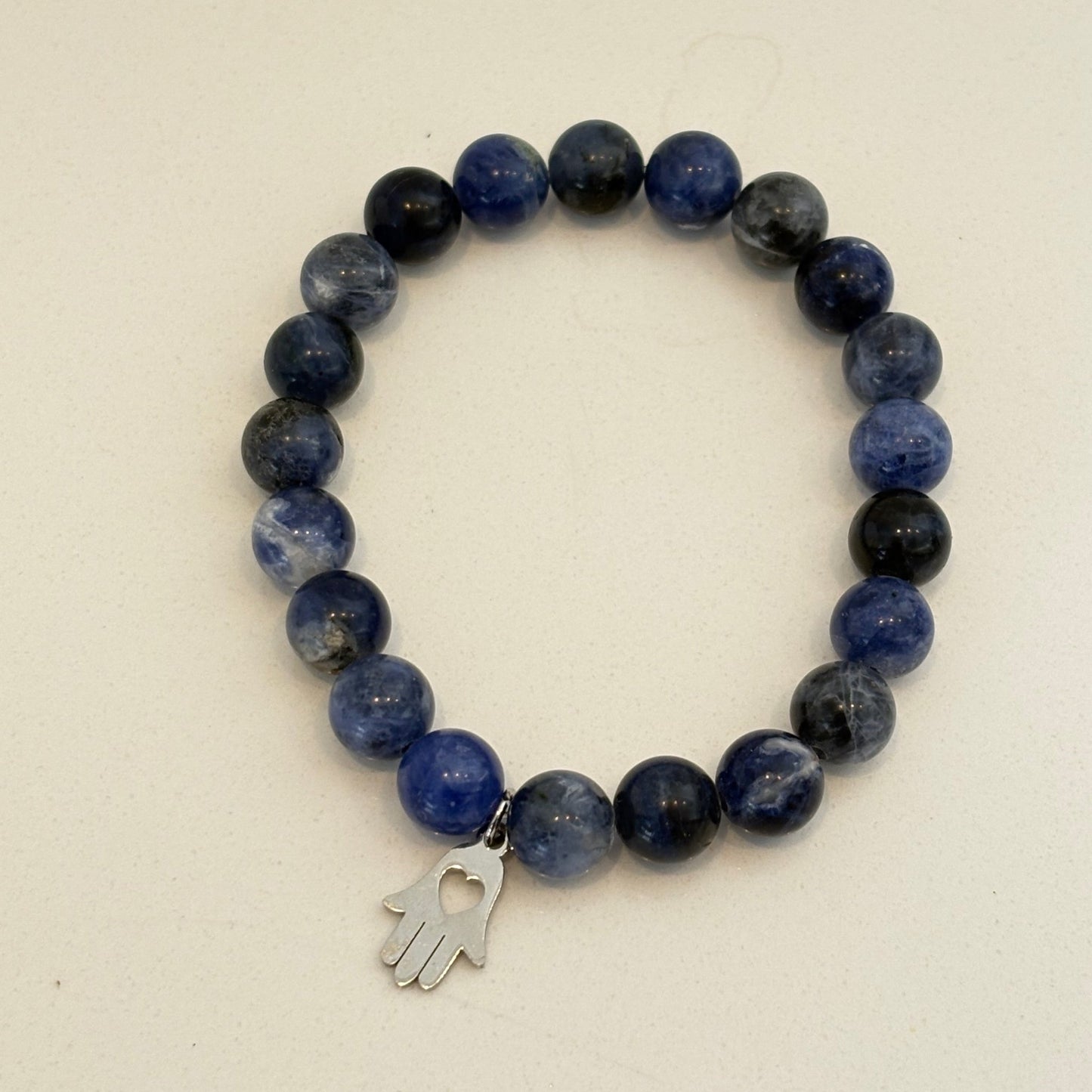 Sodalite Bracelet – Hamsa, Cross, Star of David or Plain - Uplift Beads LLC