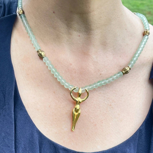 Mykonos Goddess Pendant Necklace - Uplift Beads