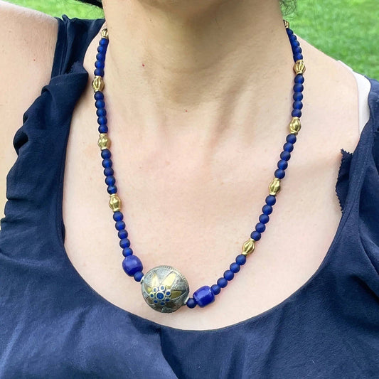 Kazakh Ethnic Alpaka Bead Necklace - Uplift Beads