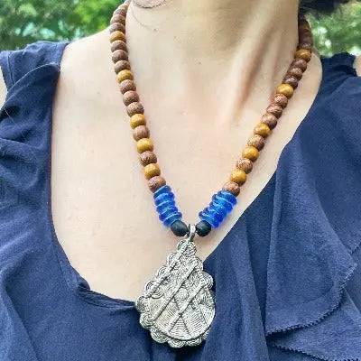 African Baule Pyramid Pendant Necklace - Uplift Beads