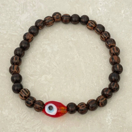Evil Eye Bracelet - Patikan Wood - Uplift Beads