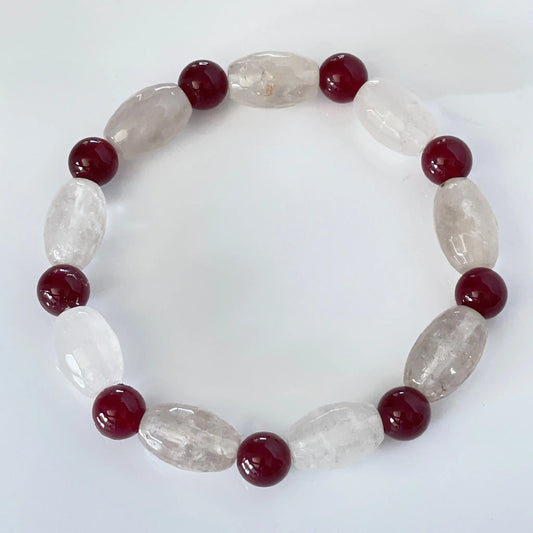 Rock Quartz & Red Agate - Uplift Beads