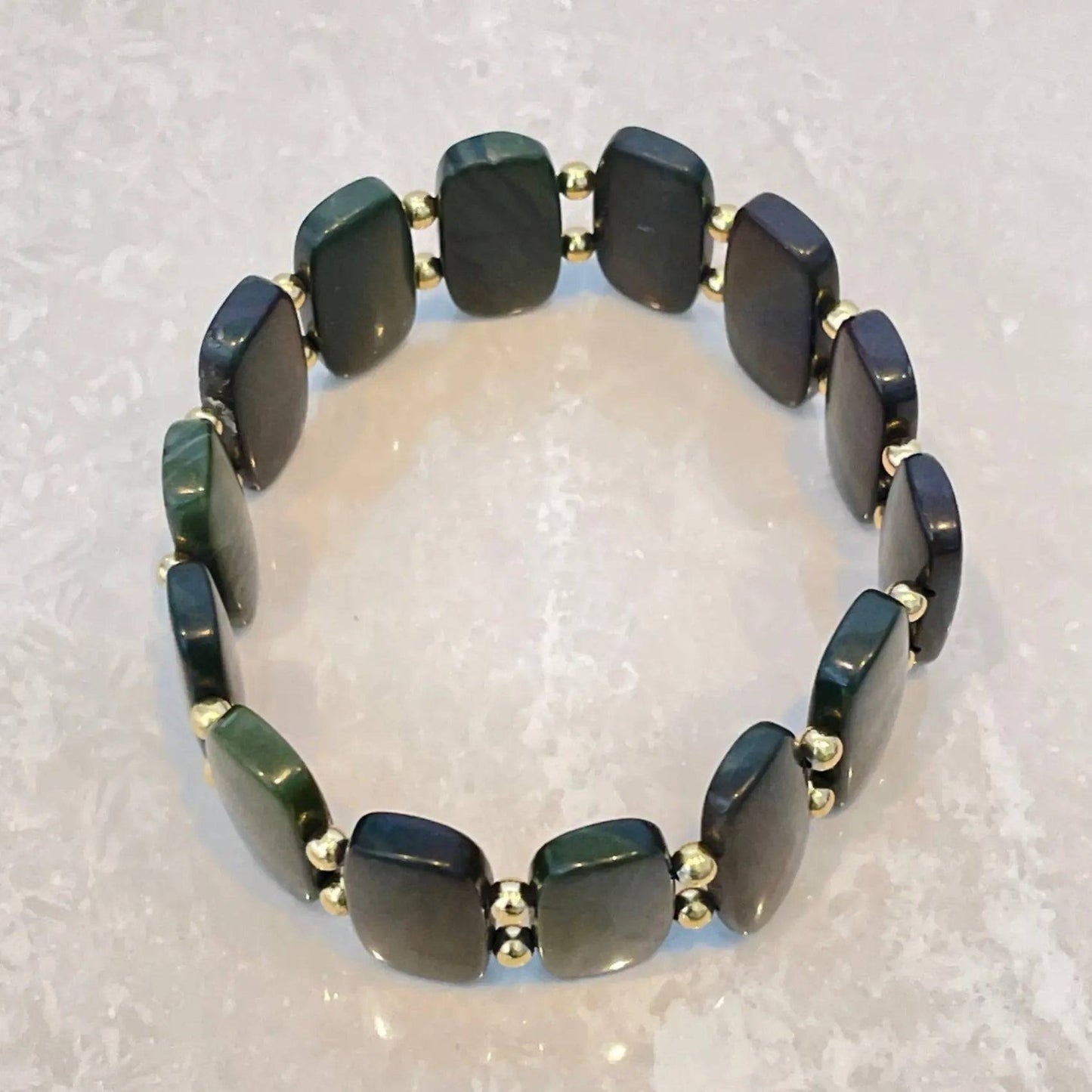 African Green Jasper Bracelet featuring genuine natural gemstones - Uplift Beads