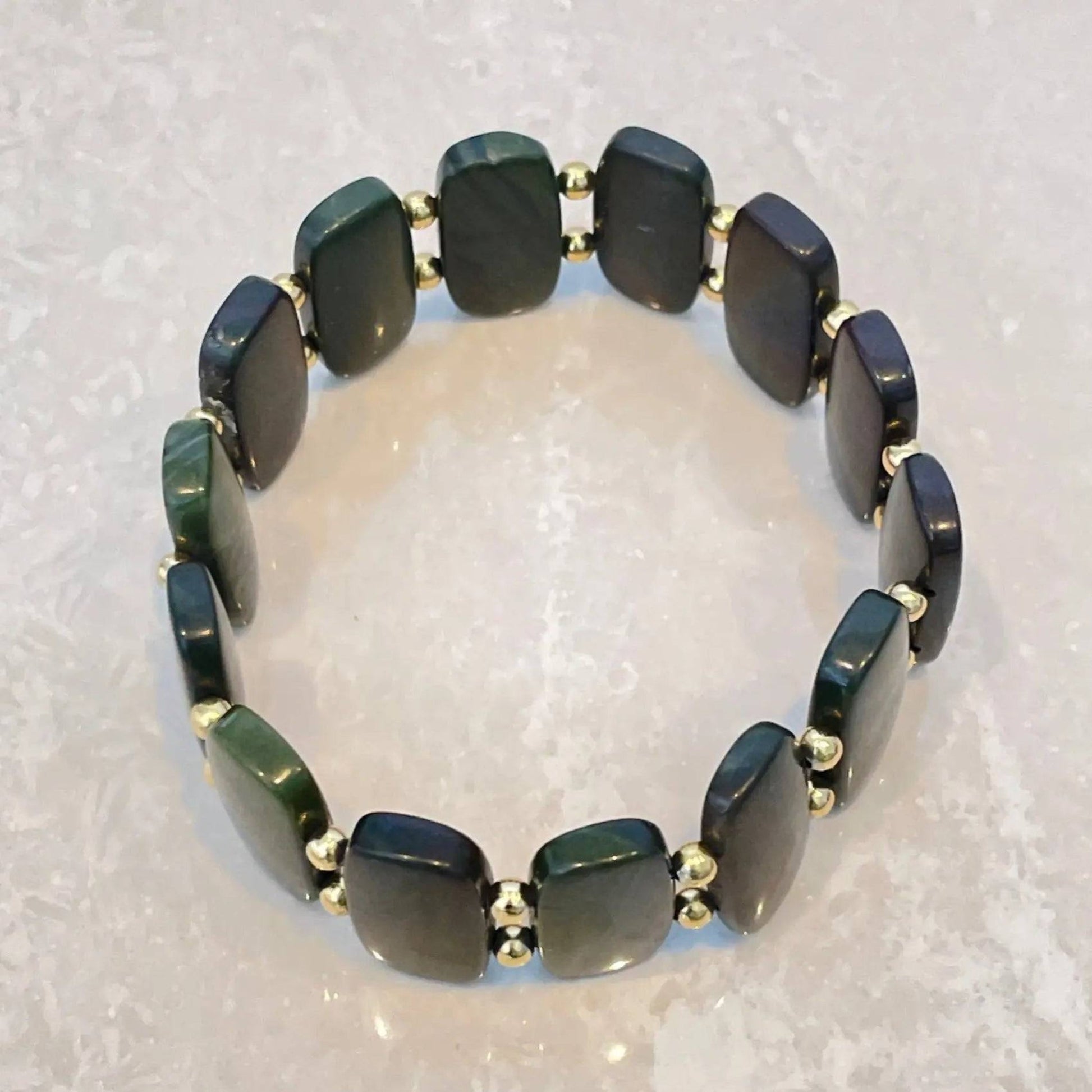 African Green Jasper Bracelet featuring genuine natural gemstones - Uplift Beads