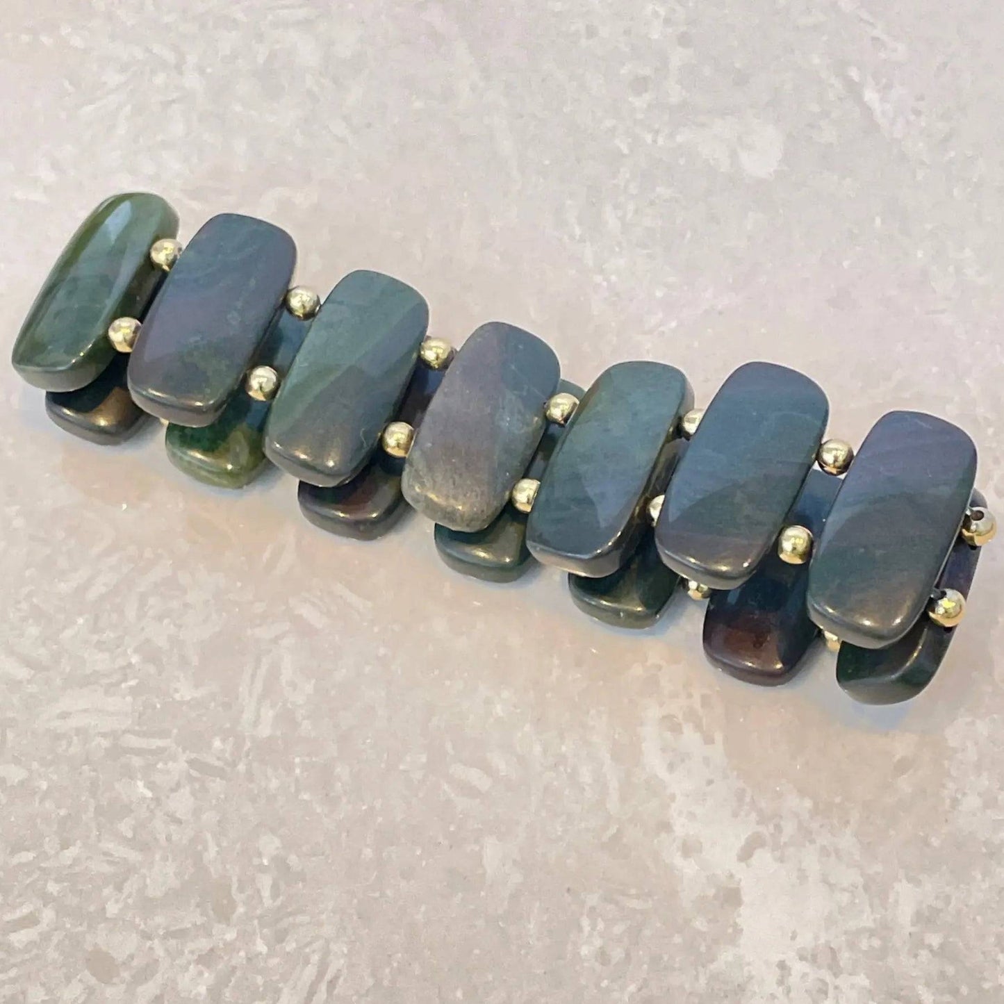 African Green Jasper Bracelet featuring genuine natural gemstones - Uplift Beads