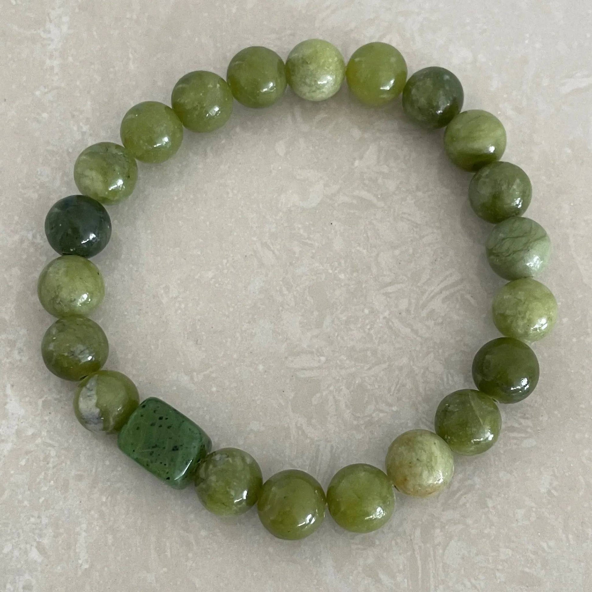 Natural jade bracelet for harmony and balance - Uplift Beads