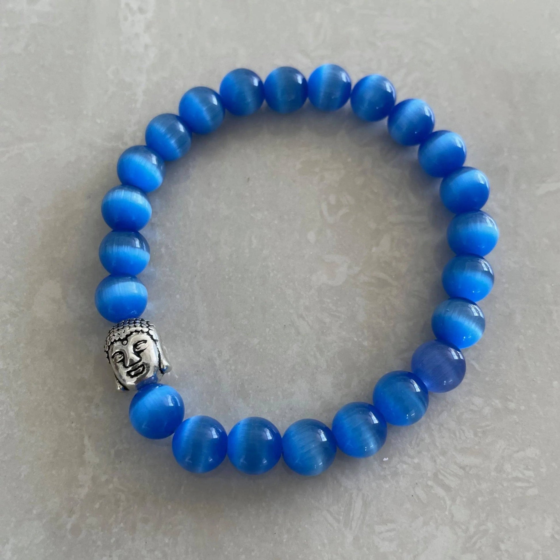 Cat Eye Glass Buddha Head Bracelet - Uplift Beads