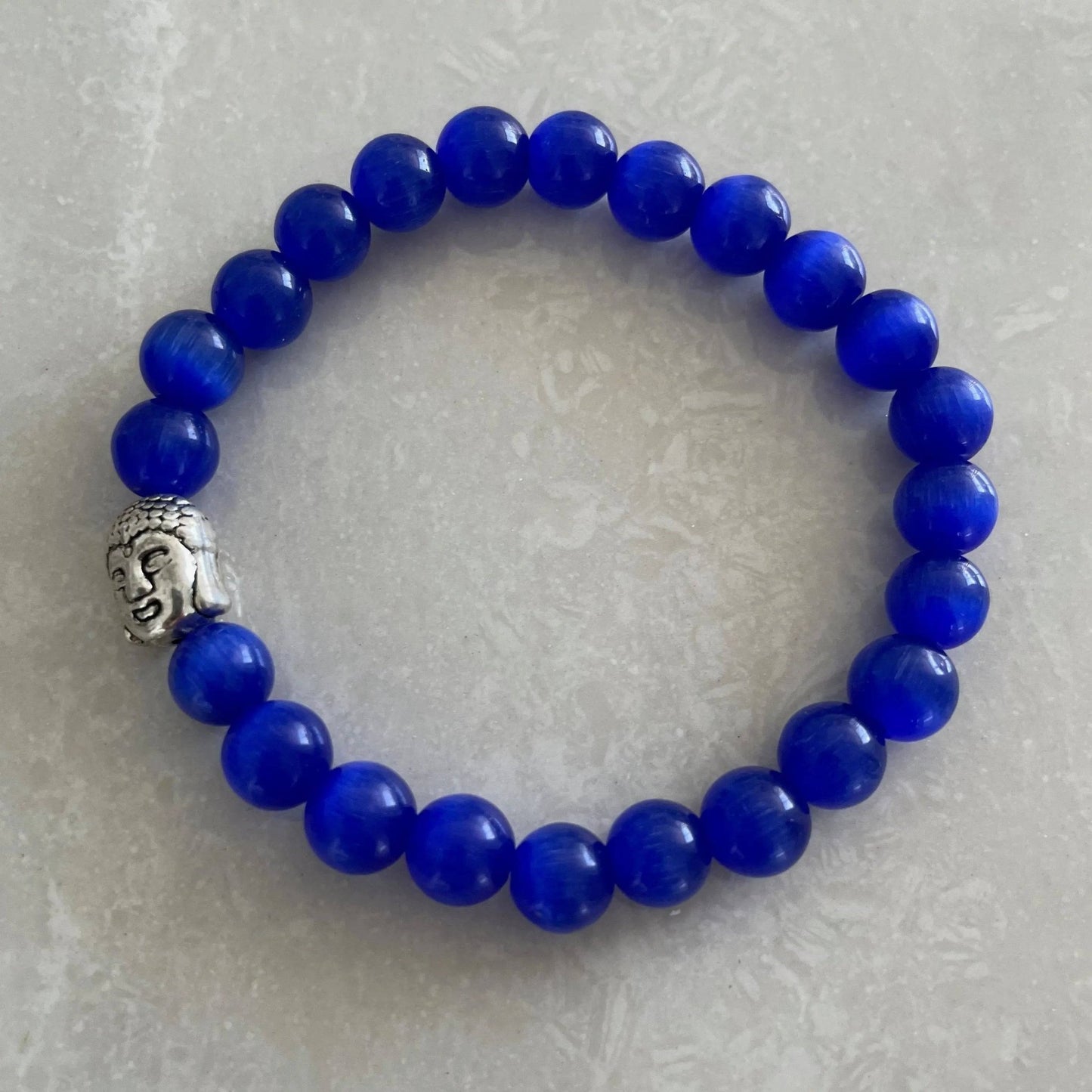 Cat Eye Glass Buddha Head Bracelet - Uplift Beads