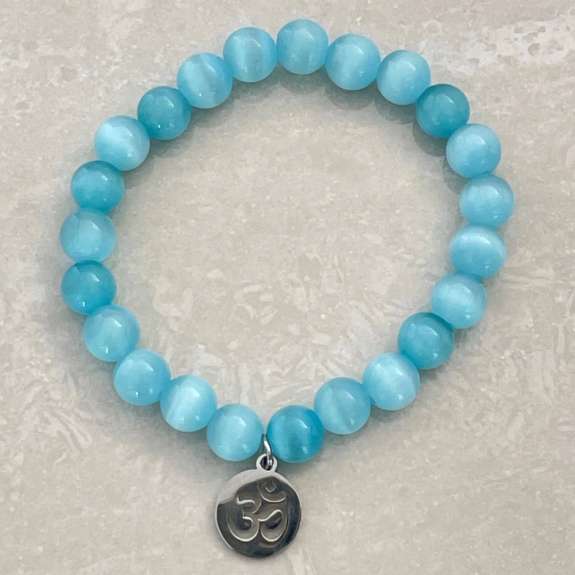 Cat Eye Glass OM Bracelet - Uplift Beads